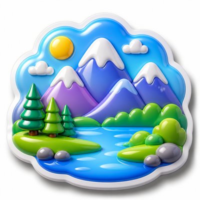 serene landscape with mountains and water