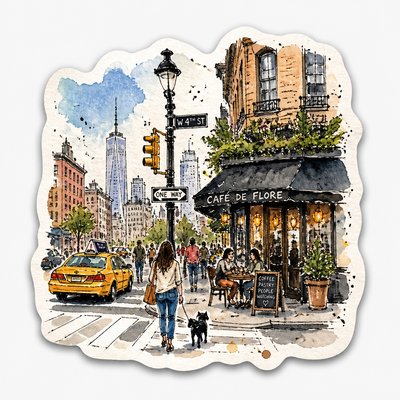urban street with city activity