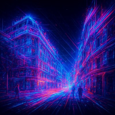 LED Projection Street Art Style Style Transfer Example