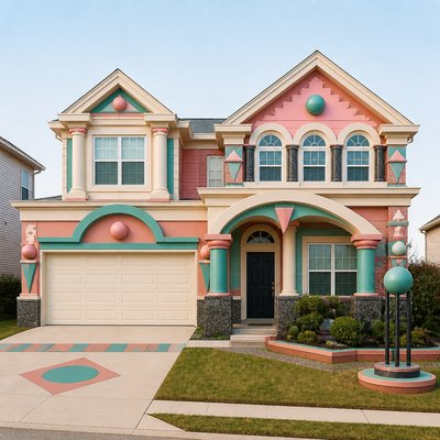 Postmodern Architecture Style Transfer Example
