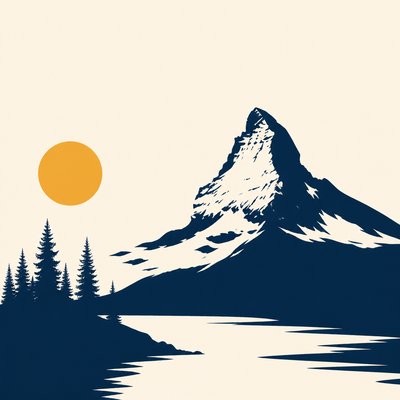 wide landscape with natural scenery — Minimalist Poster Design