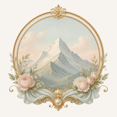 an emblem of a mountain peak inside a circle, simple bold shapes on a plain background, no text or lettering