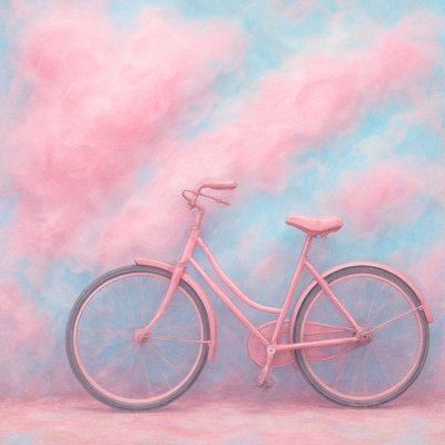 bicyle resting against a wall
