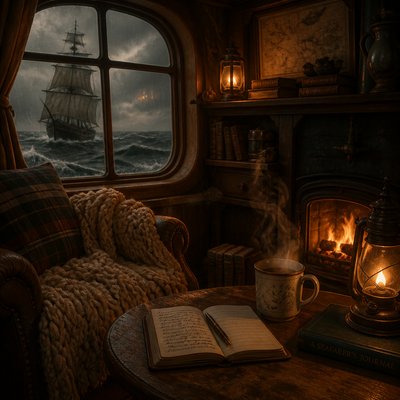 sailing ship on a stormy sea