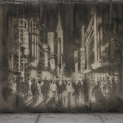urban street with city activity