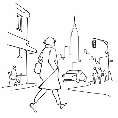 urban street with city activity