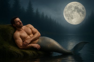 a man sitting on a rock next to a body of water