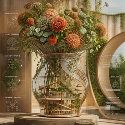 bouquet of flowers in a glass vase