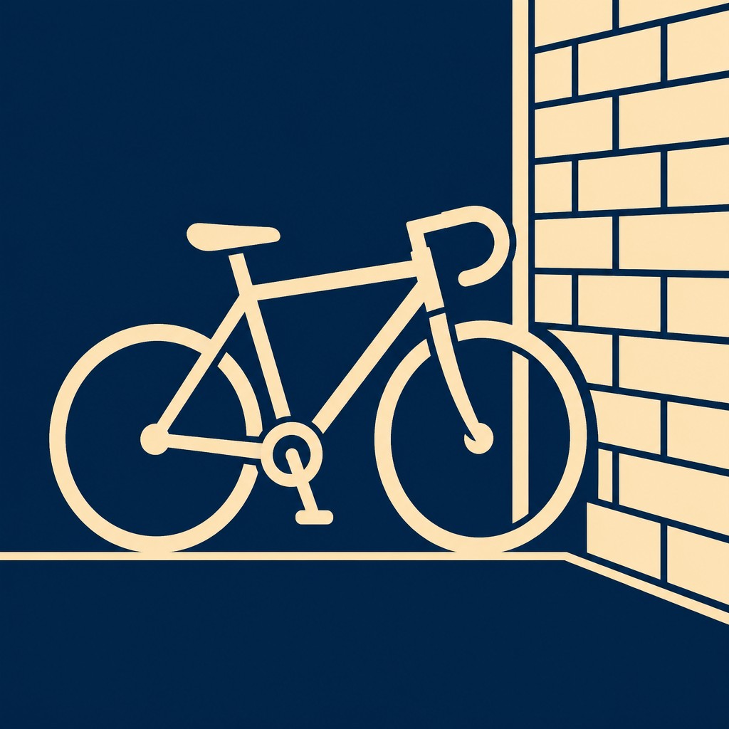 bicyle resting against a wall — Duotone Icon Design