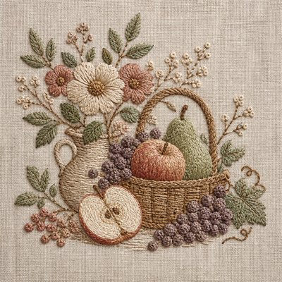 Hand Embroidery Illustration / Textile Art 3