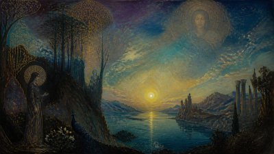 sweeping panoramic landscape with a dramatic sky