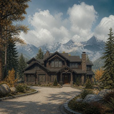 house with front view — Matte Painting Style