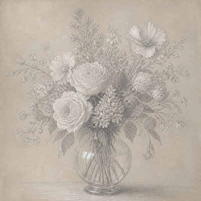 bouquet of flowers in a glass vase