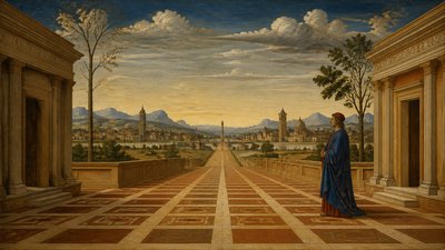 sweeping panoramic landscape with a dramatic sky