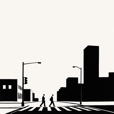 urban street with city activity