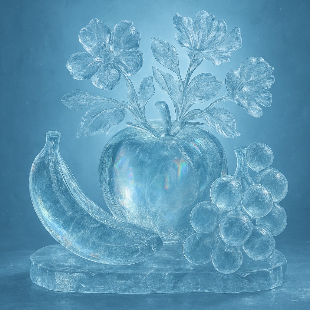 still life arrangement of fruits and flowers