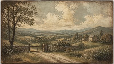 sweeping panoramic landscape with a dramatic sky