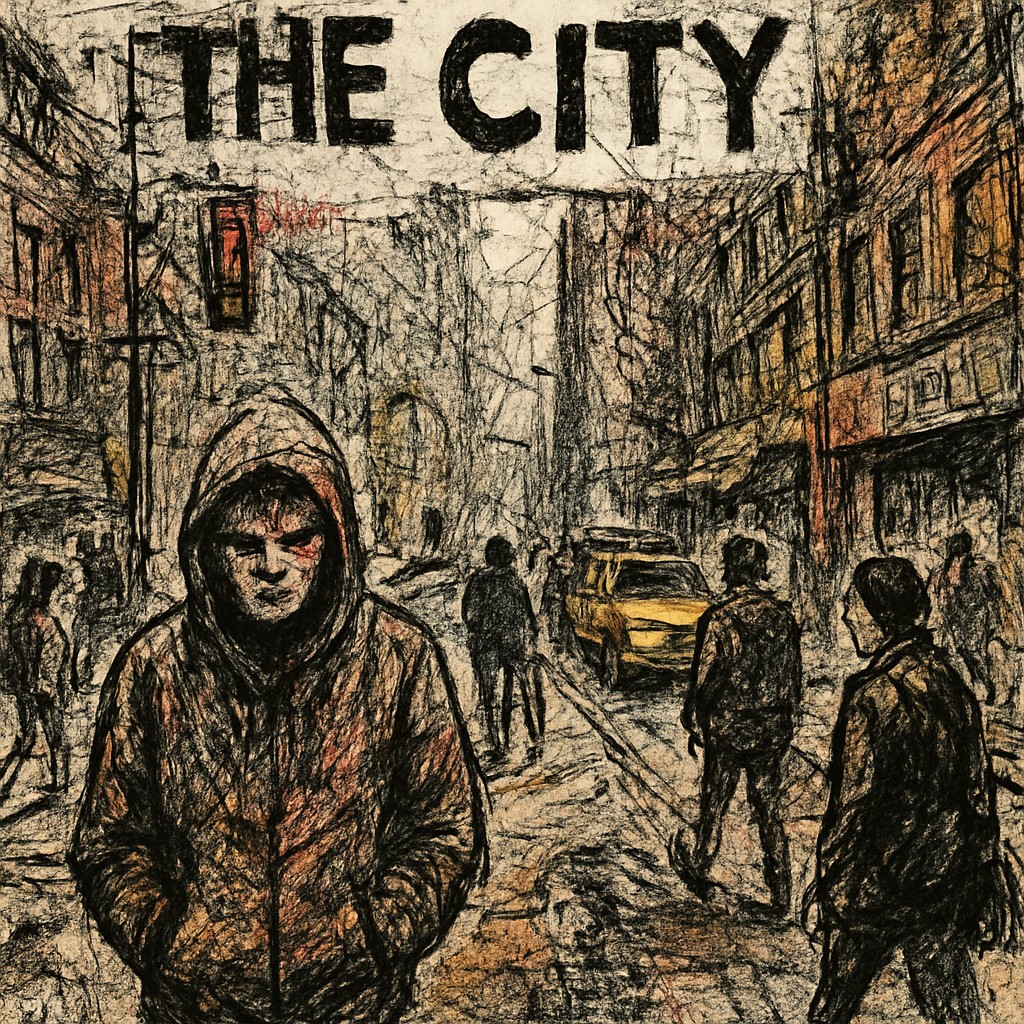 urban street with city activity