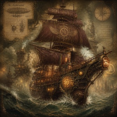 sailing ship on a stormy sea