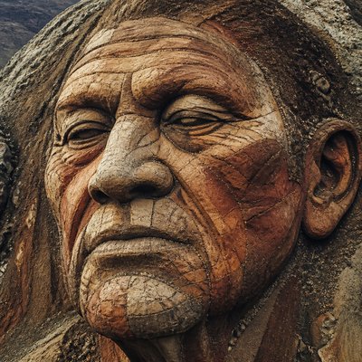 close-up portrait of an elderly person with expressive weathered features