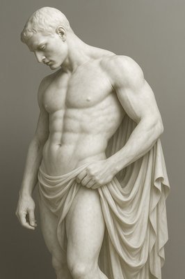 a statue of a man with his hands in his pockets