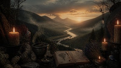 a vast valley with a river winding toward distant mountains at sunrise, no people, no text