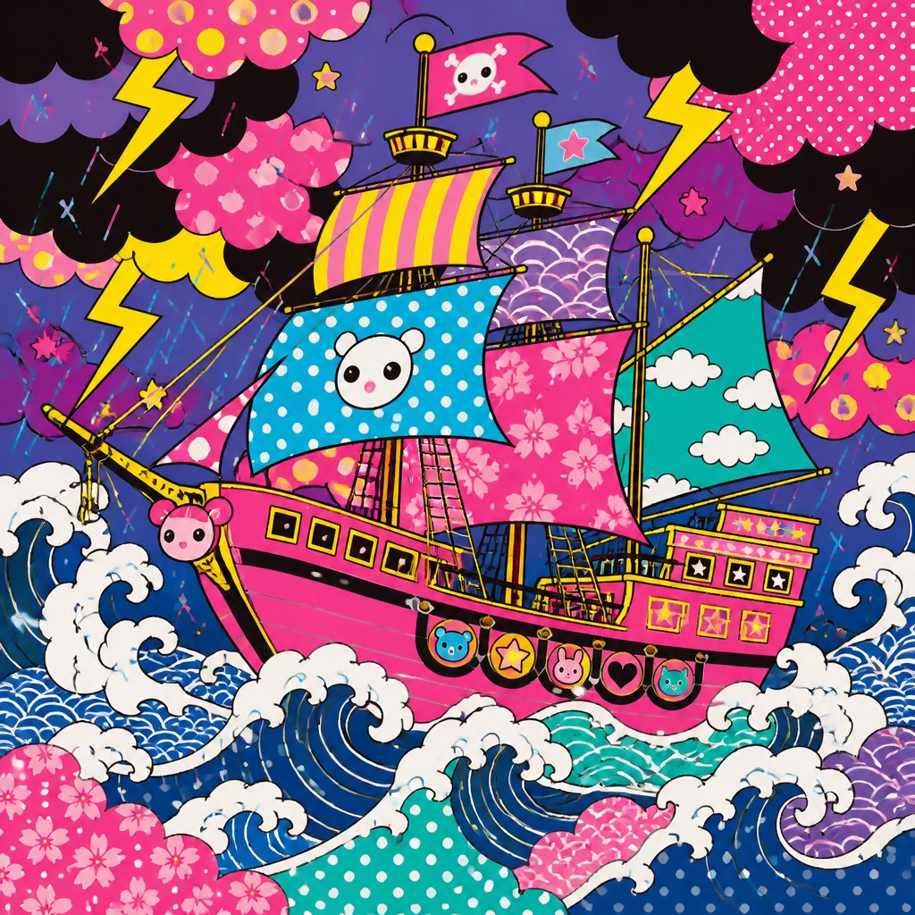 sailing ship on a stormy sea