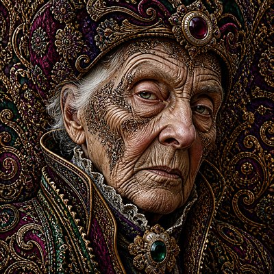 close-up portrait of an elderly person with expressive weathered features