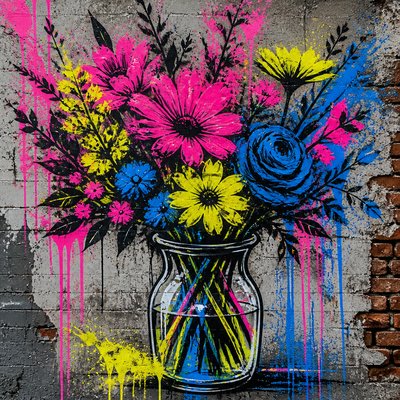 bouquet of flowers in a glass vase