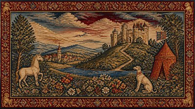 sweeping panoramic landscape with a dramatic sky