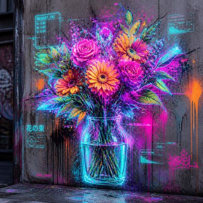 bouquet of flowers in a glass vase