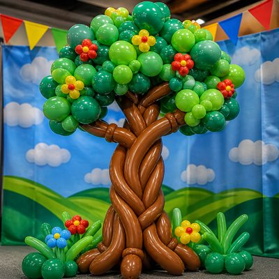 a tree in nature — Balloon Art Style