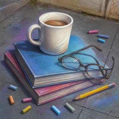 still life with everyday objects — Chalk Art Style