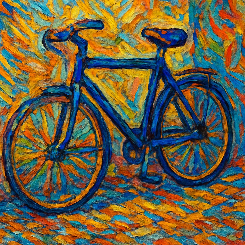 bicyle resting against a wall