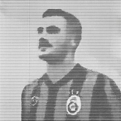 a black and white photo of a man in a hoodie