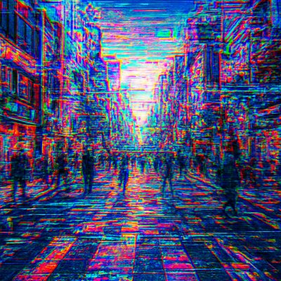 urban street with city activity