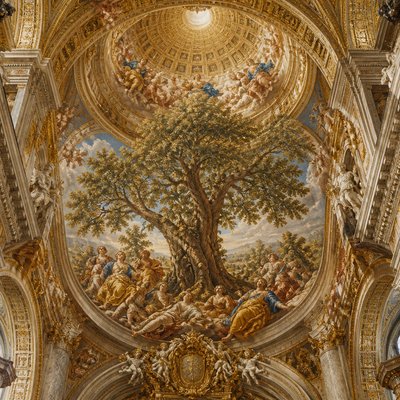 a tree in nature — Vatican Art Style
