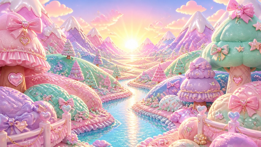 a vast valley with a river winding toward distant mountains at sunrise, no people, no text