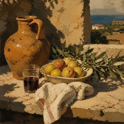 still life with everyday objects — Macchiaioli Art Style
