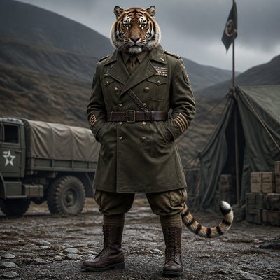 animal standing in natural pose — Military-Inspired Fashion