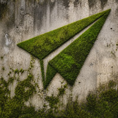 a paper plane, clean minimal composition on a plain background, no text