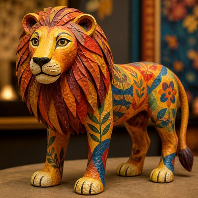 animal standing in natural pose — Papier-Mache Art Style