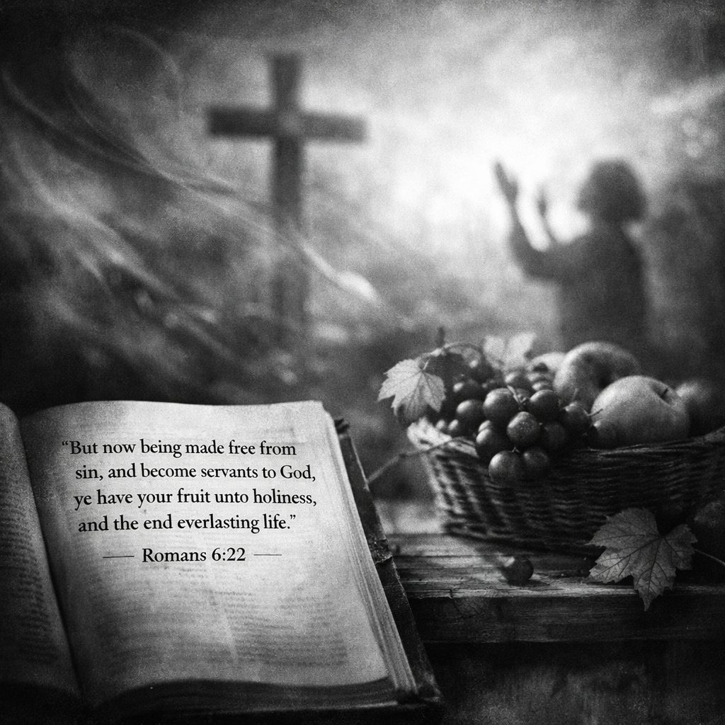 “But now being made free from sin, and become servants to God, ye have your fruit unto holiness, and the end everlasting life.” (Romans 6:22, KJV)
