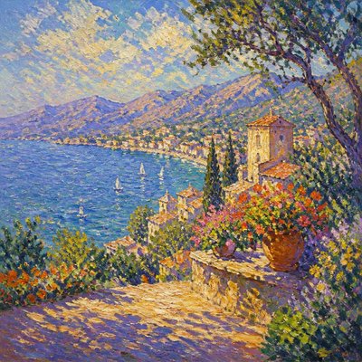 wide landscape with natural scenery — Impressionist Still Life Art Style