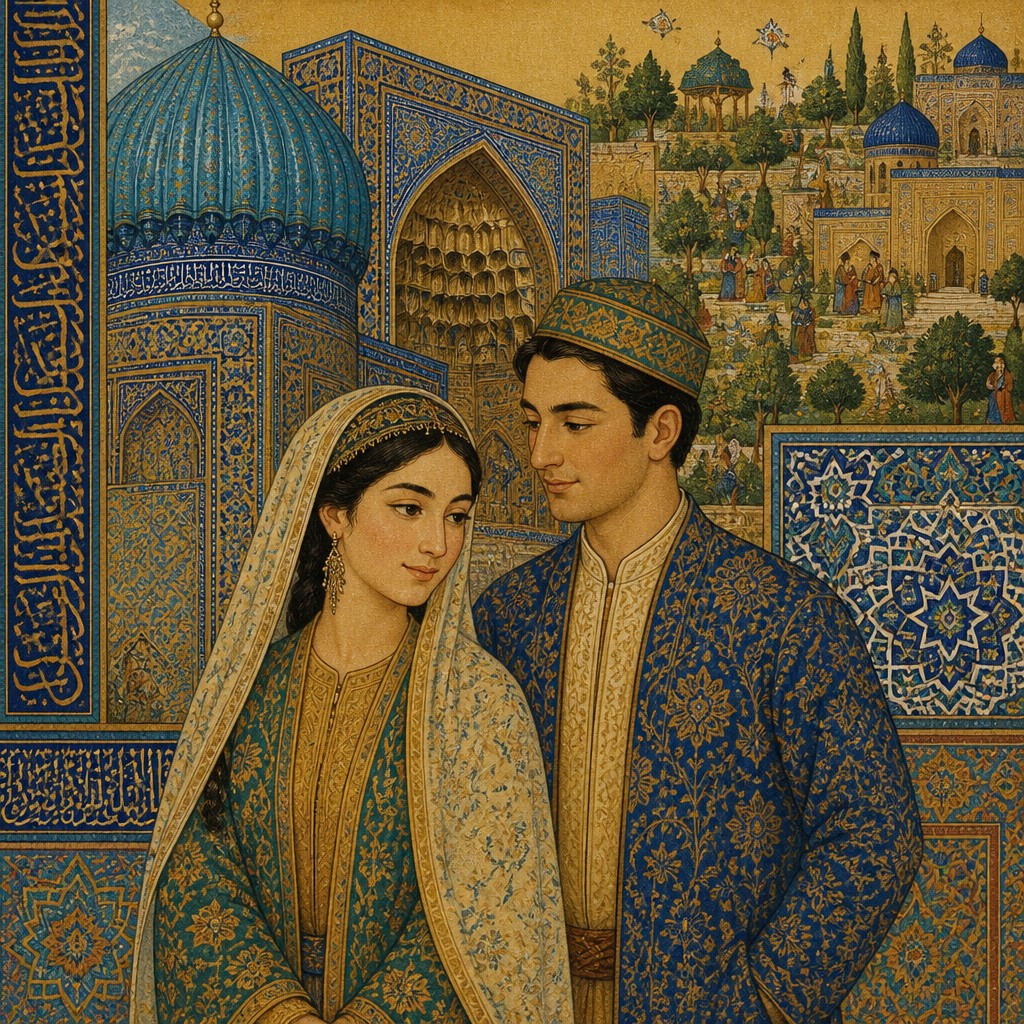 portrait of two people together — Samarkand Art Style