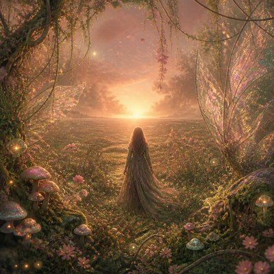a solitary figure walking toward a glowing horizon across an empty plain, moody atmosphere, no text or lettering