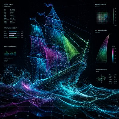 sailing ship on a stormy sea