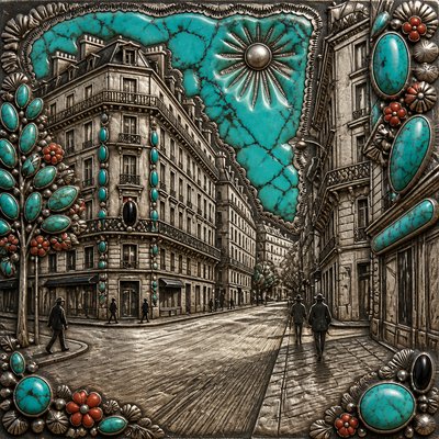 Southwestern Turquoise Jewelry Style Style Transfer Example