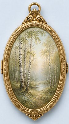 a serene birch forest in soft morning light, no people, no text