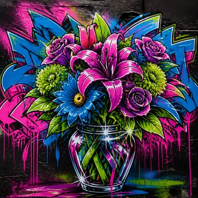 bouquet of flowers in a glass vase